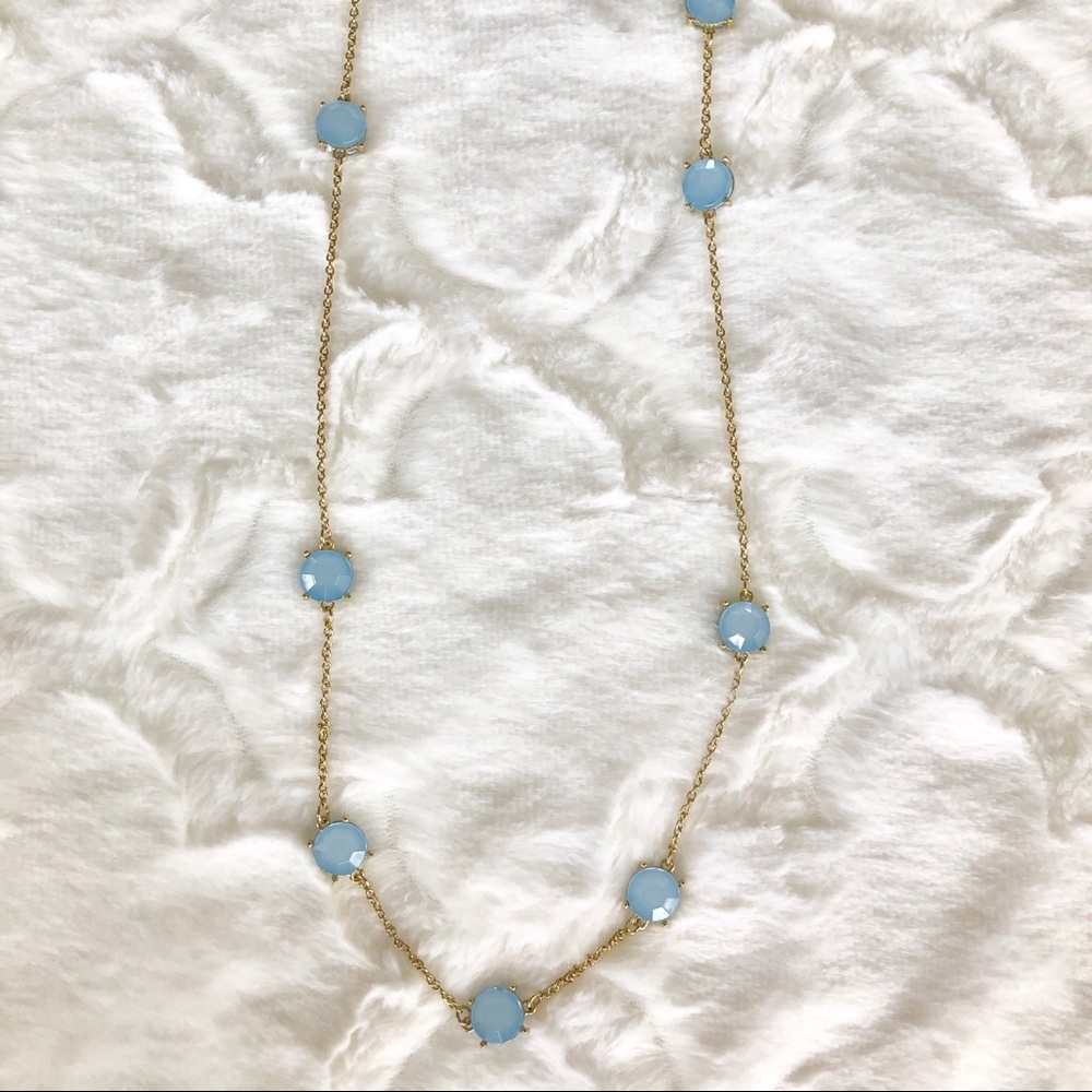 Light Blue and Gold Long Necklace